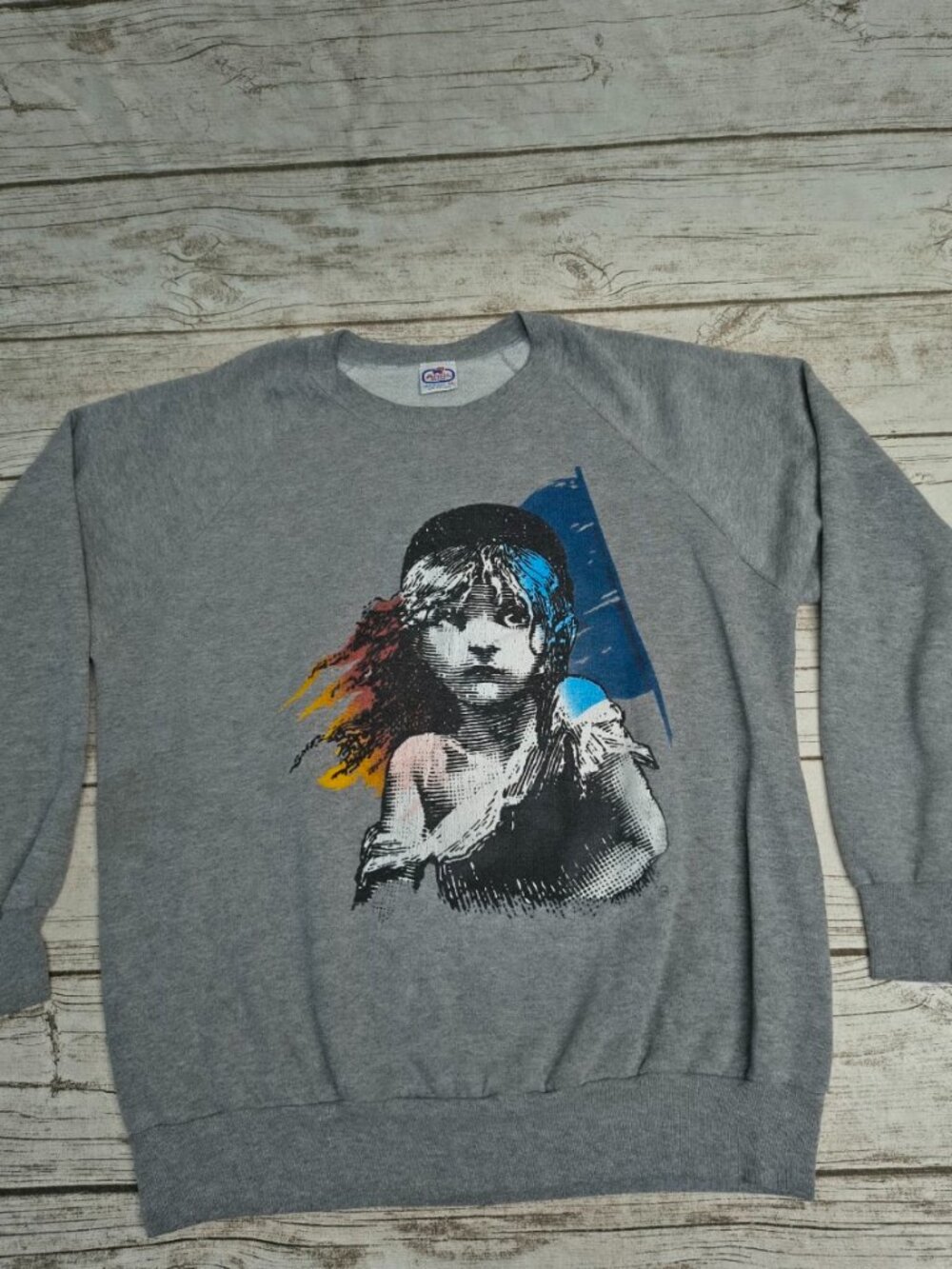 Vintage 1986 Les Misérables Made in USA Gray Sweater Size XL
